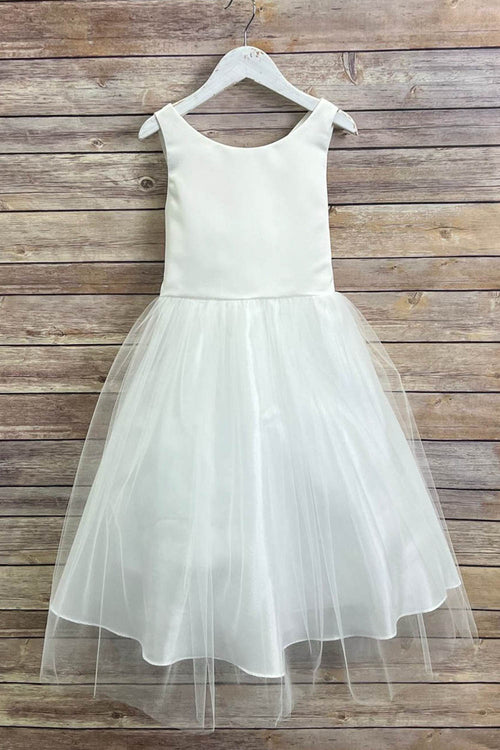 Tulle Flower Dress with Bow Back for Special Occasion Dress by Bella Princess 212-XL