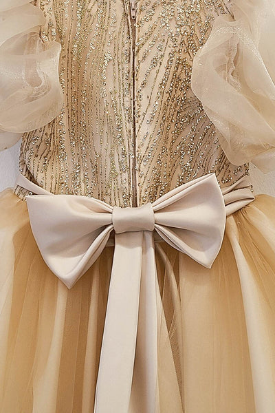 Tulle Dress with Sequins and Puff Sleeves Sweet Party Outfit by Bella Princess 316