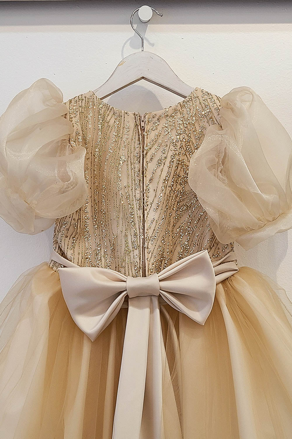 Tulle Dress with Sequins and Puff Sleeves Sweet Party Outfit by Bella Princess 316