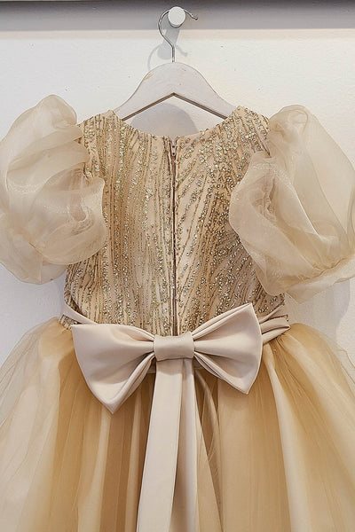 Tulle Dress with Sequins and Puff Sleeves Sweet Party Outfit by Bella Princess 316