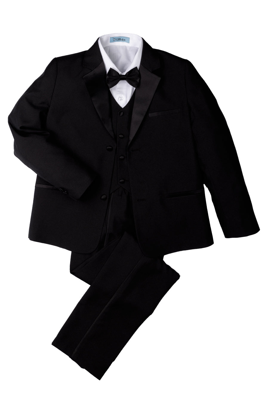 Conjunto de esmoquin negro de 5 piezas "Prodigy" para niños