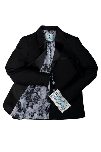 Conjunto de esmoquin negro de 5 piezas "Prodigy" para niños