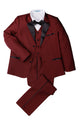Conjunto de esmoquin burdeos para niños "Prodigy" de 5 piezas
