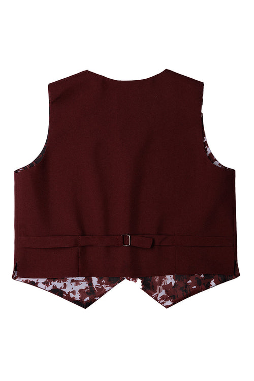 Conjunto de esmoquin burdeos para niños "Prodigy" de 5 piezas