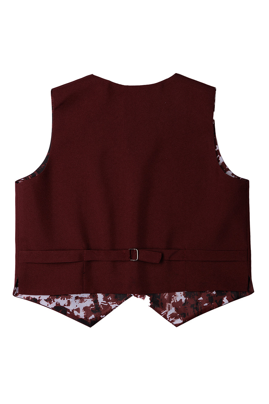 Conjunto de esmoquin burdeos para niños "Prodigy" de 5 piezas
