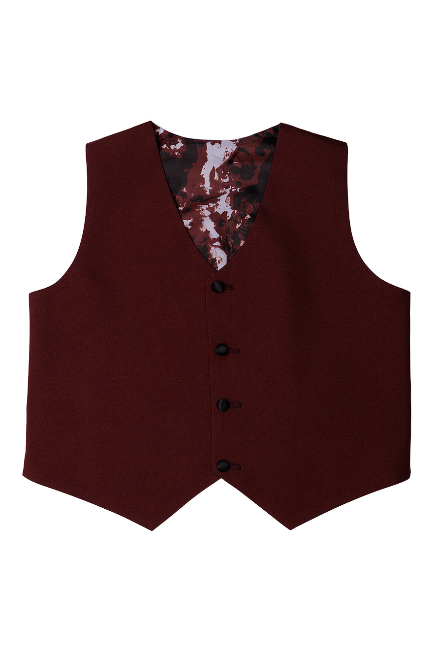 Conjunto de esmoquin burdeos para niños "Prodigy" de 5 piezas