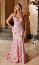 Nox Anabel Q1540 Sequin-Floral Long Prom Gown
