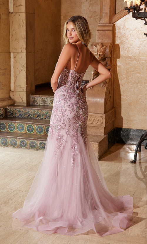 Vestido largo de fiesta Nox Anabel con bordado Q1541