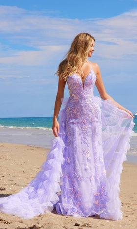 Nox Anabel Q1542 Long Beaded Prom Dress with Ruffles