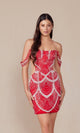 Vestido corto sexy de fiesta con laterales transparentes Q839