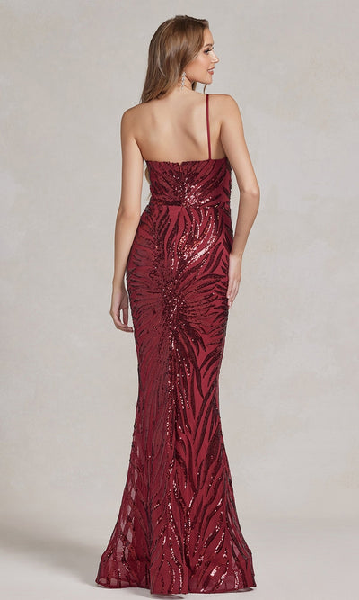 Nox Anabel R1204 Elegant One-Shoulder Sequin Gown