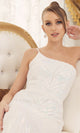 Elegante vestido de lentejuelas de un solo hombro – Estilo R1204
