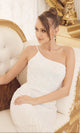 Elegante vestido de lentejuelas de un solo hombro – Estilo R1204