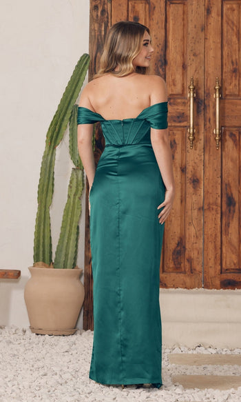 Sleek Off-the-Shoulder Long Prom Dress R1236