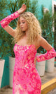 Nox Anabel R1268 Strapless Prom Dress with Sequin Print