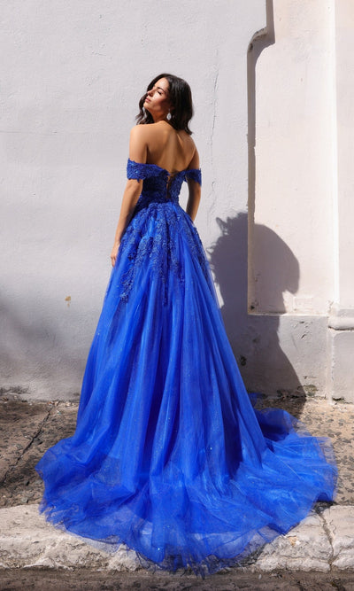 Nox Anabel R1303 Stunning Off-the-Shoulder Tulle Prom Ball Gown