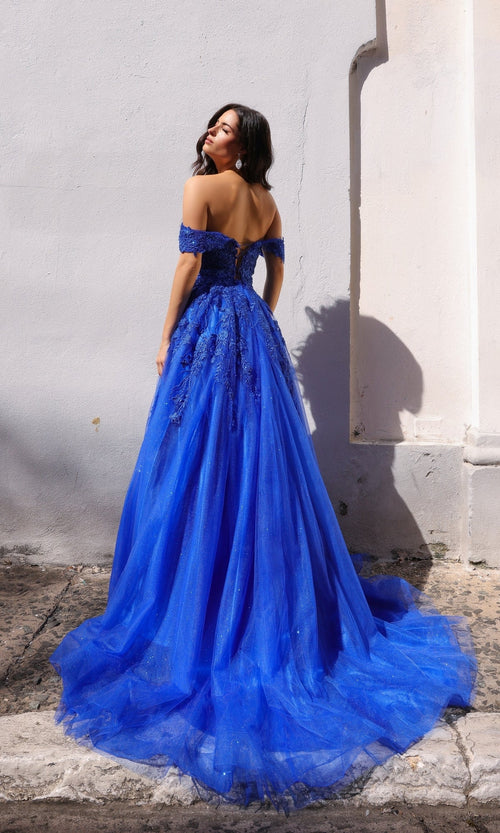 Nox Anabel R1303 Stunning Off-the-Shoulder Tulle Prom Ball Gown