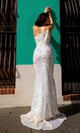 Nox Anabel R1308 One-Shoulder Long Sequin-Print Prom Dress