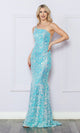 Nox Anabel R1308 One-Shoulder Long Sequin-Print Prom Dress