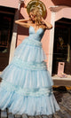 Vestido de fiesta con volantes y purpurina de Nox Anabel R1316