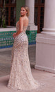 Nox Anabel R1686 Prom Gown with Floral Embellishments