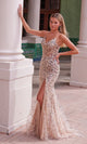 Nox Anabel R1686 Prom Gown with Floral Embellishments