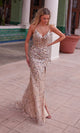 Nox Anabel R1686 Prom Gown with Floral Embellishments