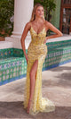 Nox Anabel R1686 Prom Gown with Floral Embellishments