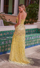 Nox Anabel R1686 Prom Gown with Floral Embellishments