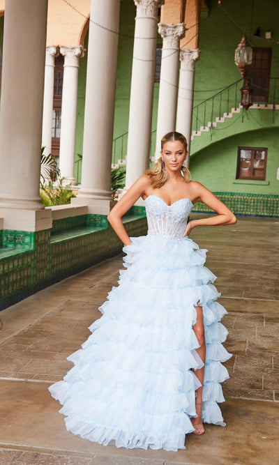 Nox Anabel R1688 Strapless Ruffled Prom Ball Gown