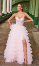 Nox Anabel R1688 – Vestido de fiesta sin tirantes con volantes