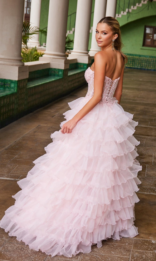 Nox Anabel R1688 Strapless Ruffled Prom Ball Gown