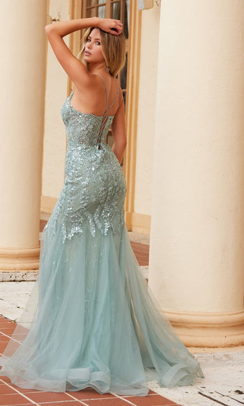 Vestido de fiesta largo de sirena con lentejuelas Nox Anabel R1717
