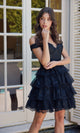 Flirty Short Ruffled Lace Hoco Dress | Nox Anabel R877