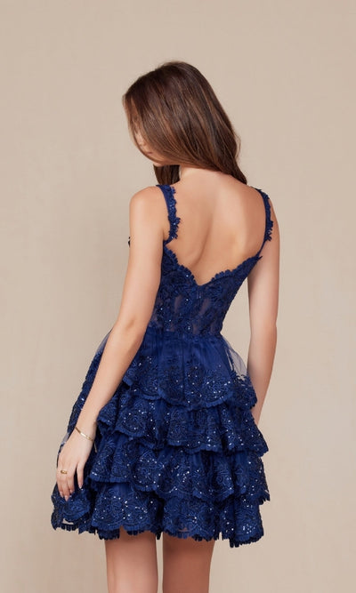 Nox Anabel R880 Cute Short Ruffled Homecoming Dress