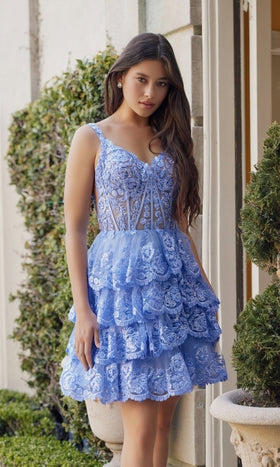 Nox Anabel R880 Cute Short Ruffled Homecoming Dress