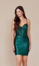 Vestido mini con corsé adornado R947 para el regreso a casa