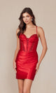 Vestido mini con corsé adornado R947 para el regreso a casa