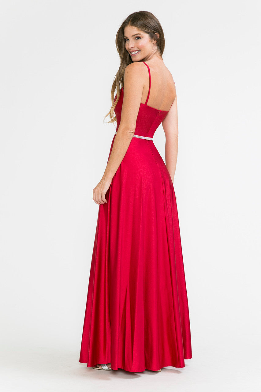 Evening Dress Spaghetti Strap Embellished Formal Gown By Lenovia 5260