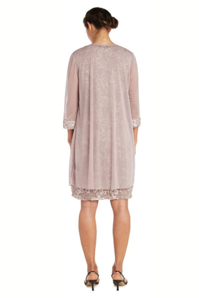 3/4 Sleeve 2-Pc Evening Jacket Dress with Scoop Neck, Sequin Detail, and Beaded Detail by R&M Richards 7078