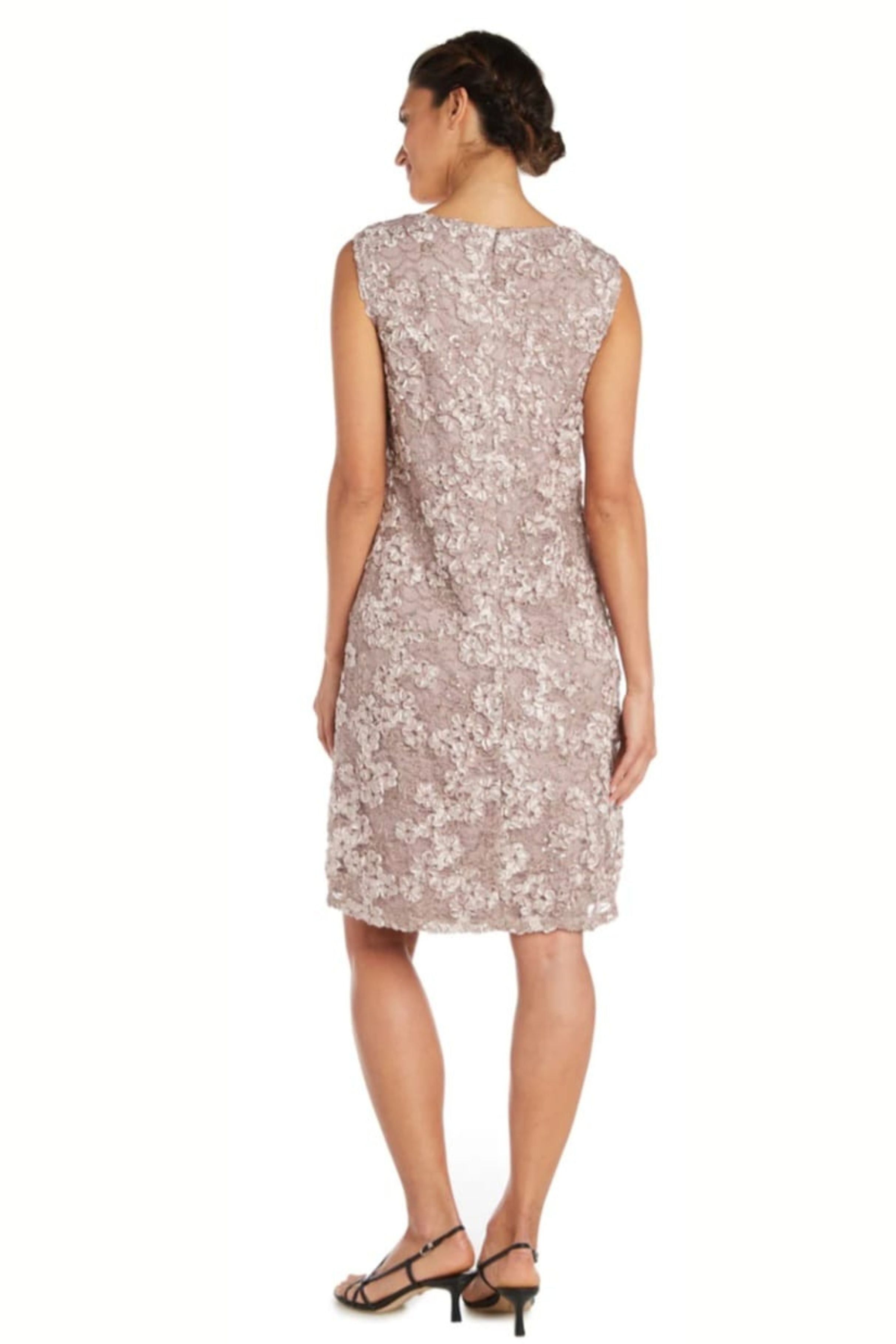 3/4 Sleeve 2-Pc Evening Jacket Dress with Scoop Neck, Sequin Detail, and Beaded Detail by R&M Richards 7078