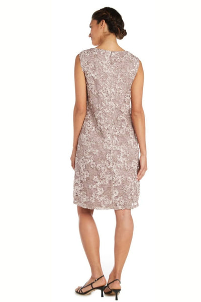 3/4 Sleeve 2-Pc Evening Jacket Dress with Scoop Neck, Sequin Detail, and Beaded Detail by R&M Richards 7078