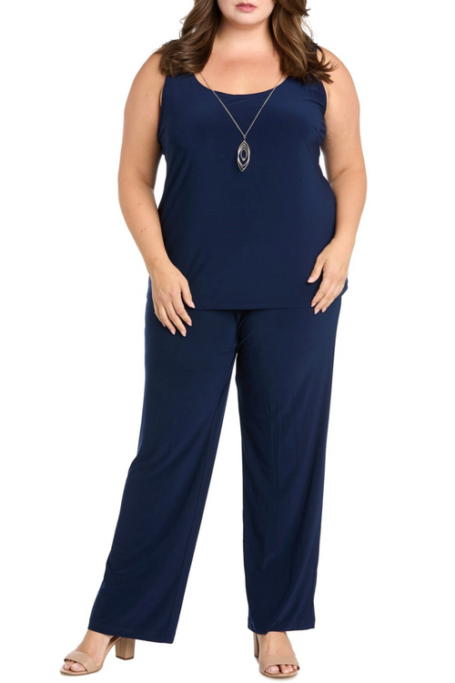 3 Piece Evening Pant Set with Embroidered Detail and Lace Detail by R&M Richards 2779