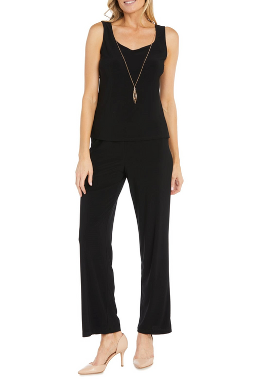 3 Piece Evening Pant Set with Embroidered Detail and Lace Detail by R&M Richards 2779