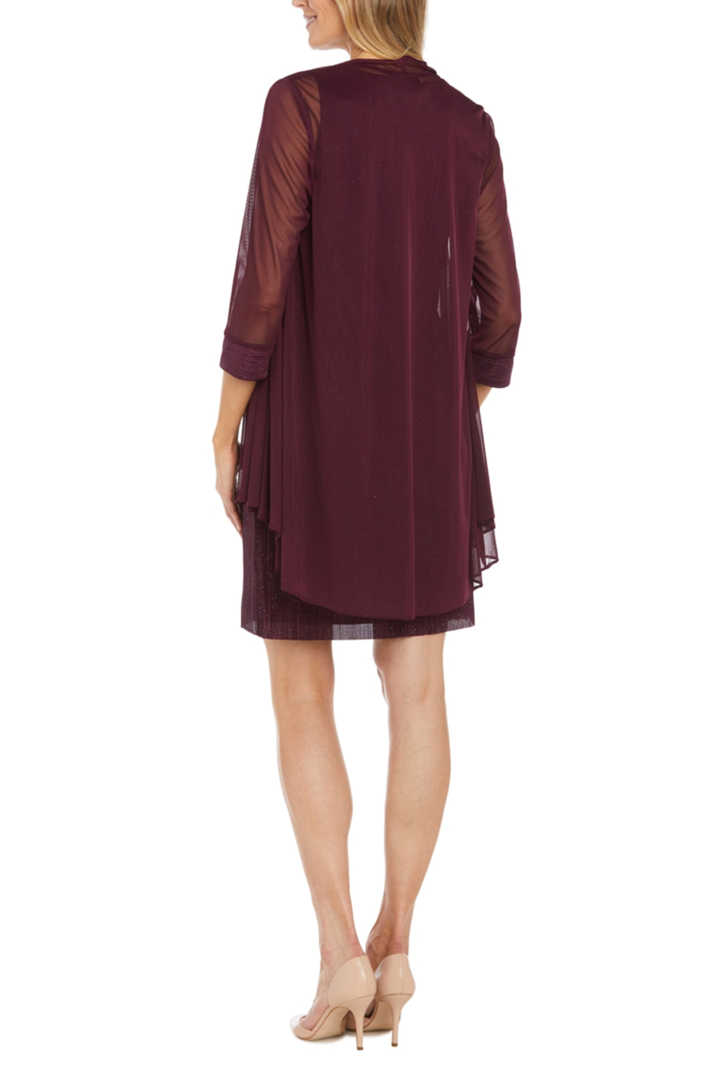 R&M Richards BURGUNDY 2 PIECE JACKET DRESS