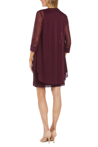 R&M Richards BURGUNDY 2 PIECE JACKET DRESS
