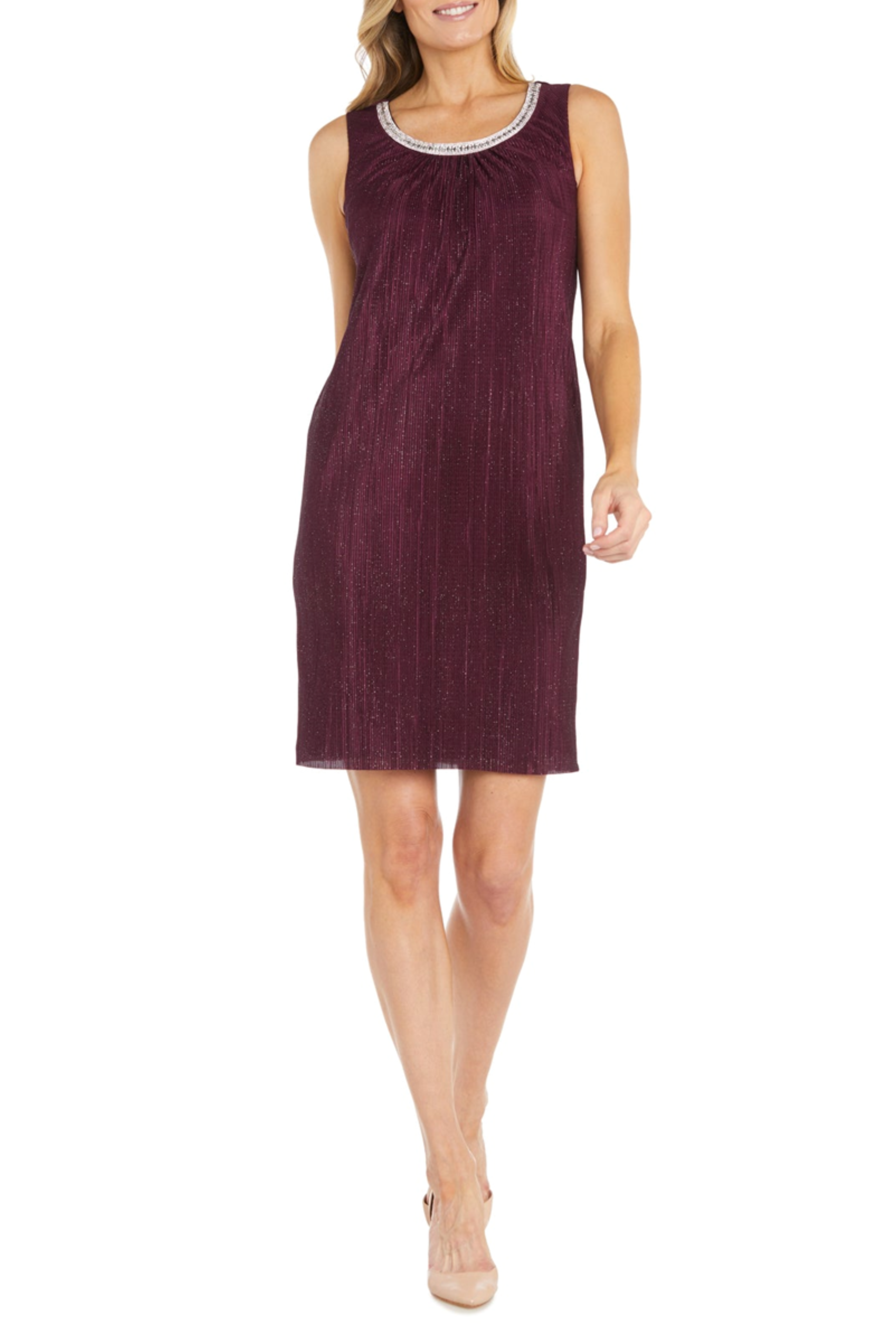 R&M Richards BURGUNDY 2 PIECE JACKET DRESS