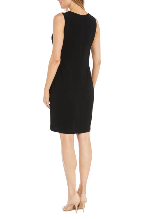 Rose Black Sequin Embroidered 2-Pc Jacket Dress with 3/4 Sleeve, Scoop Neck, and Lace Detail by R&M Richards 3165