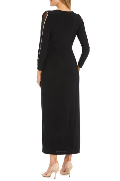 Long Faux Wrap Style Evening Dress by R&M Richards 3411