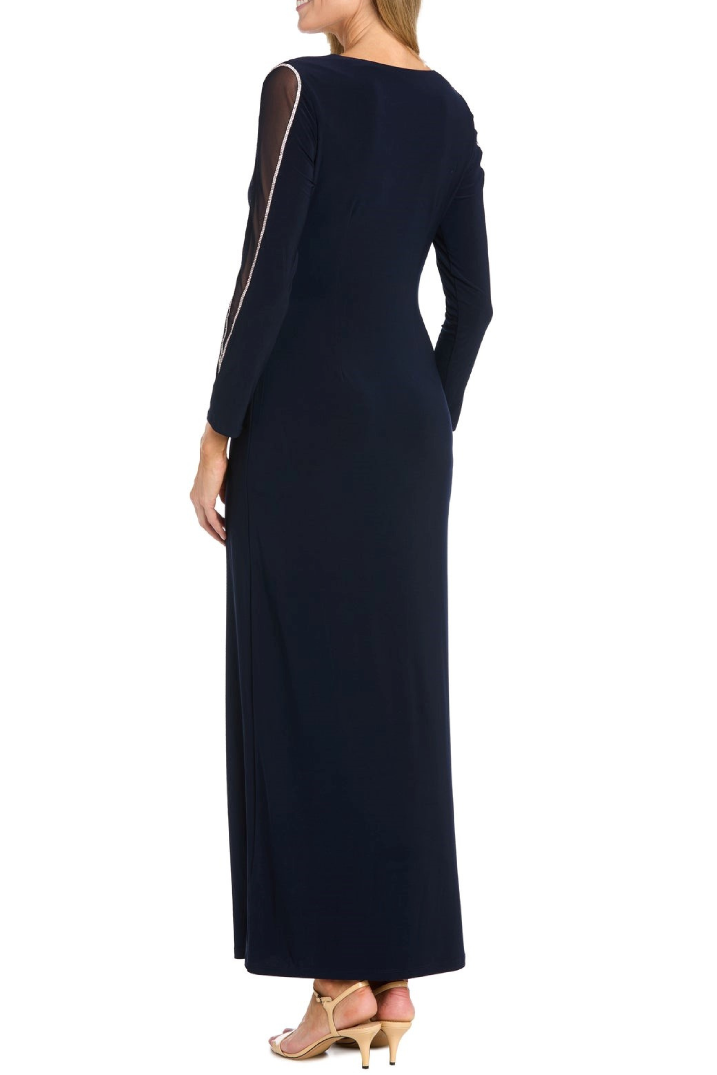 Long Faux Wrap Style Evening Dress by R&M Richards 3411